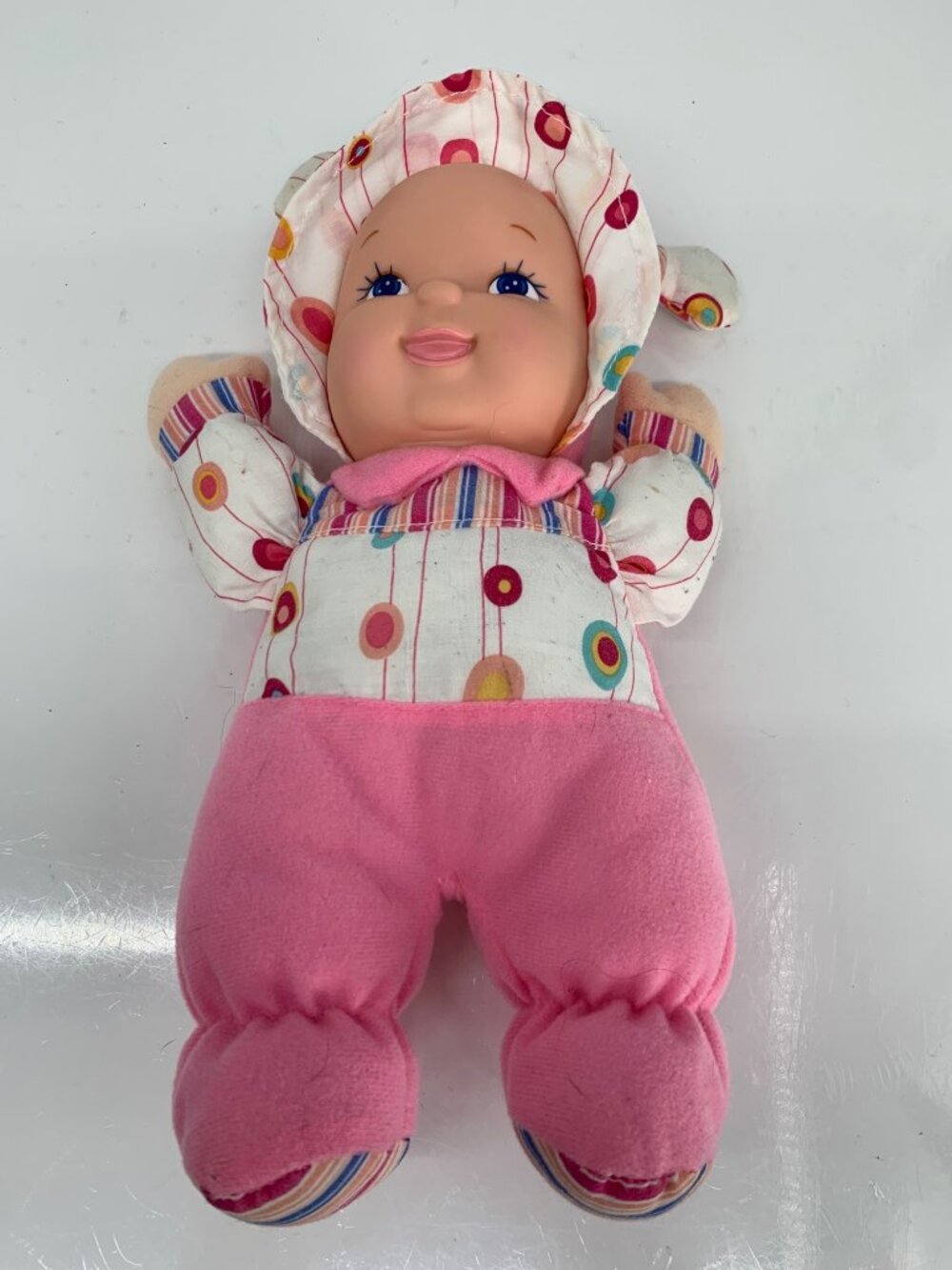 Vintage Goldberger Love Bug Babies First Giggles Baby Doll Pink Outfit Polka Dot